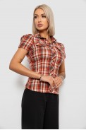 Сорочка жіноча в клітку, колір теракотовий, 230R065-5 оптом - фото № 2