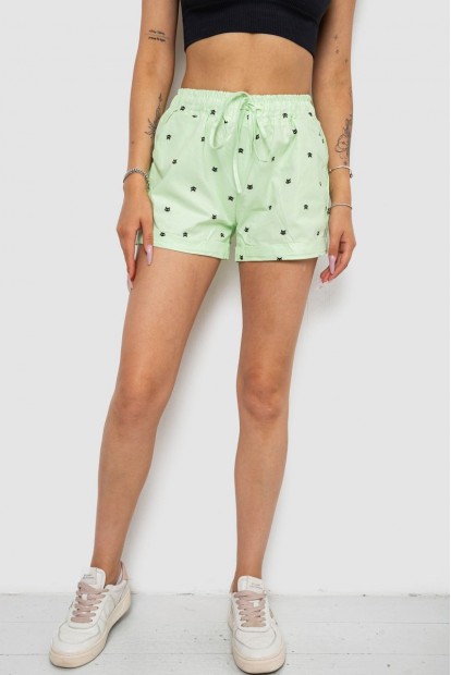 Шорти жіночі з принтом  -уцінка, колір салатовий, 238R7164-1-U-3