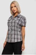Сорочка жіноча в клітку, колір сірий, 230R065-5 оптом - фото № 2