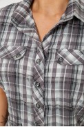 Сорочка жіноча в клітку, колір сірий, 230R065-5 оптом - фото № 4