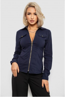 Рубашка женская однотонная, цвет синий, 230R303