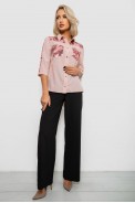Блуза в горошек с принтом, цвет персиковый, 230R7215-1 - фото № 1
