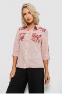 Блуза в горошек с принтом, цвет персиковый, 230R7215-1 - фото № 2