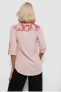 Блуза в горошек с принтом, цвет персиковый, 230R7215-1 - фото № 3