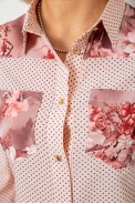 Блуза в горошек с принтом, цвет персиковый, 230R7215-1 - фото № 4