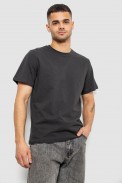 Футболка чоловіча однотонна, колір грифельний, 241R1900 - фото № 2