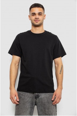 Футболка чоловіча однотонна, колір чорний, 241R1900