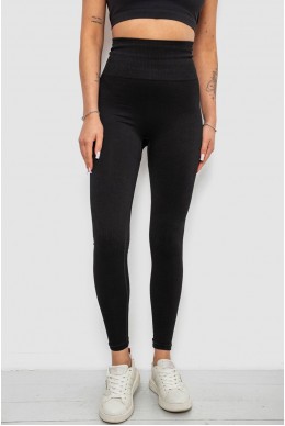 Лосини жіночі однотонні з принтом, колір чорний, 214R932