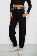 Джинси жіночі однотонні Balon, колір чорний, 244R001171 - фото № 2