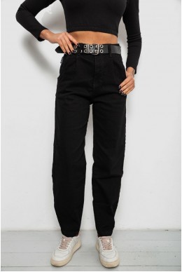 Джинсы женские однотонные Balon, цвет черный, 244R001171