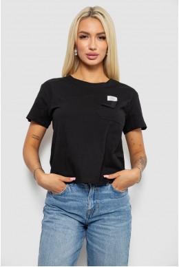 Футболка женская с принтом, цвет черный, 221R330