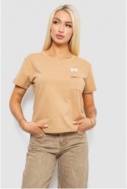 Футболка женская с принтом, цвет бежевый, 221R330