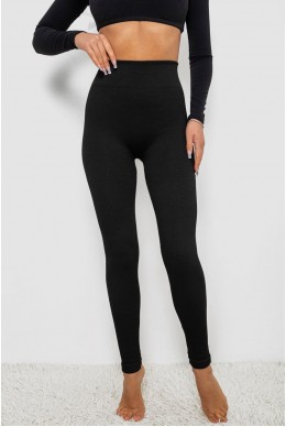 Лосіни у рубчик утеплені, колір чорний, 139RA9015