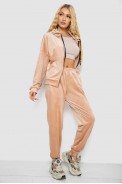 Спортивний костюм жіночий велюровий  -уцінка, колір світло-бежевий, 238R107-1-U-6 - фото № 2