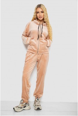 Спортивный костюм женский велюровый  -уценка, цвет светло-бежевый, 238R107-1-U-6