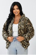 Бомбер жіночий з капюшоном  -уцінка, колір леопардовий, 257R48-U-2 - фото № 4