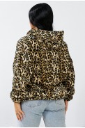 Бомбер жіночий з капюшоном  -уцінка, колір леопардовий, 257R48-U-2 - фото № 6