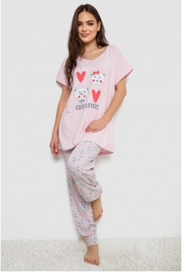 Піжама жіноча з принтом  -уцінка, колір рожевий, 243R1600-033-U-32