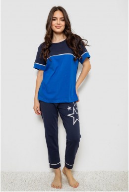 Піжама жіноча з принтом  -уцінка, колір синій, 243R1600-027-U-19