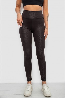 Лосини жіночі однотонні з принтом, колір чорний, 214R928