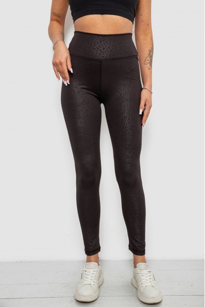 Лосини жіночі однотонні з принтом, колір чорний, 214R928