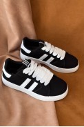 Кеды женские замша, цвет черно-белый, 248RJH400-1 оптом - фото № 0