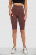 Велотреки женские однотонные в рубчик, цвет шоколадный, 214R264 оптом - фото № 0