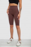 Велотреки женские однотонные в рубчик, цвет шоколадный, 214R264 оптом - фото № 2