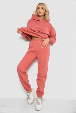 Спортивний костюм жіночий на флісі  -уцінка, колір темно-кораловий, 247R10765-U-41