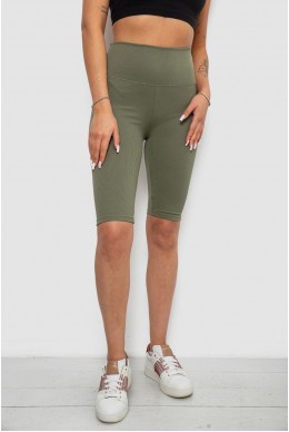 Велотреки жіночі однотонні в рубчик, колір темно-оливковий, 214R264