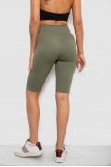 Велотреки женские однотонные в рубчик, цвет темно-оливковый, 214R264 - фото № 3