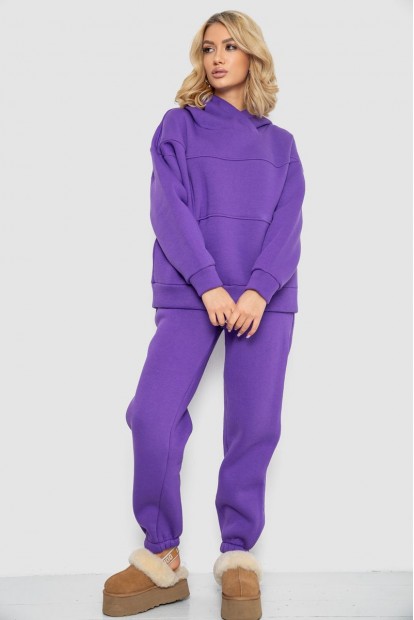 Спортивный костюм женский на флисе  -уценка, цвет фиолетовый, 247R10765-U-40