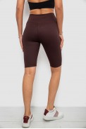Велотреки женские однотонные в рубчик, цвет темно-коричневый, 214R264 - фото № 3