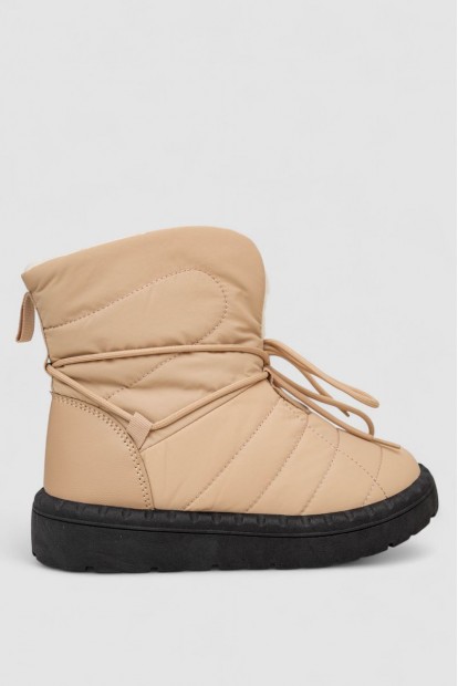 Дутики женские зимние на меху, цвет бежево-черный, 248RFM500