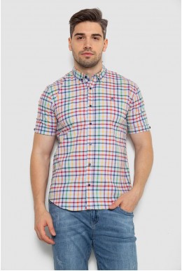 Рубашка мужская в клетку  -уценка, цвет разноцвет , 214R842-U-2