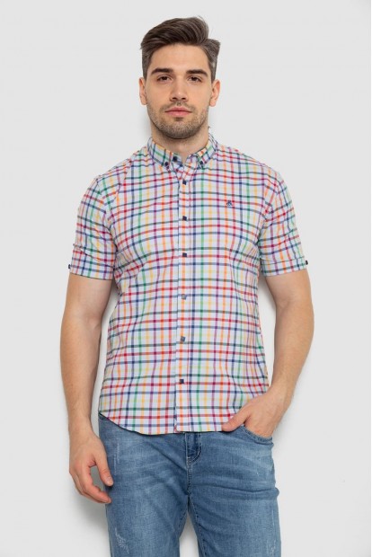 Рубашка мужская в клетку  -уценка, цвет разноцвет , 214R842-U-2