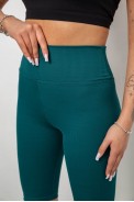 Велотреки женские однотонные в рубчик, цвет темно-зеленый, 214R264 - фото № 4