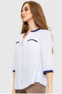 Блуза классическая   -уценка, цвет бело-синий, 230R051-U-18 - фото № 2