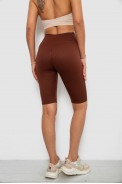 Велотреки женские однотонные в рубчик, цвет коричневый, 214R264 - фото № 3
