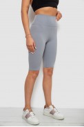 Велотреки жіночі однотонні в рубчик, колір сірий, 214R264 - фото № 2