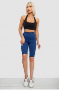 Велотреки жіночі однотонні в рубчик, колір синій, 214R264 - фото № 1