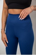 Велотреки жіночі однотонні в рубчик, колір синій, 214R264 - фото № 4