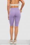 Велотреки женские однотонные в рубчик, цвет сиреневый, 214R264 - фото № 3