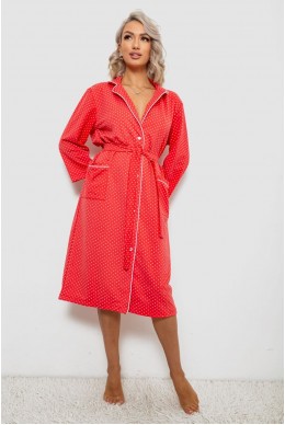 Халат женский домашний в горошек, цвет коралловый, 257R334