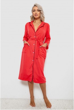 Халат женский домашний в горошек, цвет красный, 257R334