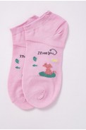 Женские короткие носки с принтом цвет Розовый 151RBY-37 - фото № 0