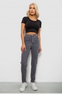 Джинсы женские однотонные Skinny, цвет серый, 244R6084 - фото № 1