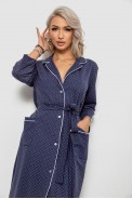Халат женский домашний в горошек, цвет синий, 257R334 Халат женский домашний в горошек, цвет синий, 257R334 - фото № 1