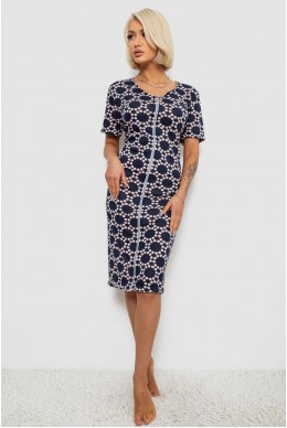 Халат женский на молнии в горох, цвет синий, 257R1030-3