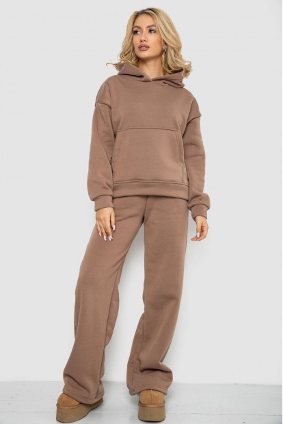 Спортивний костюм жіночий на флісі  -уцінка, колір мокко, 177R056-U-8